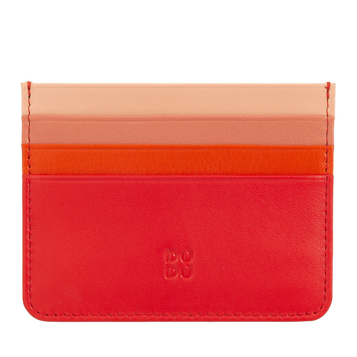 Colorful Nappa leather credit card holder with 6 pockets DUDU