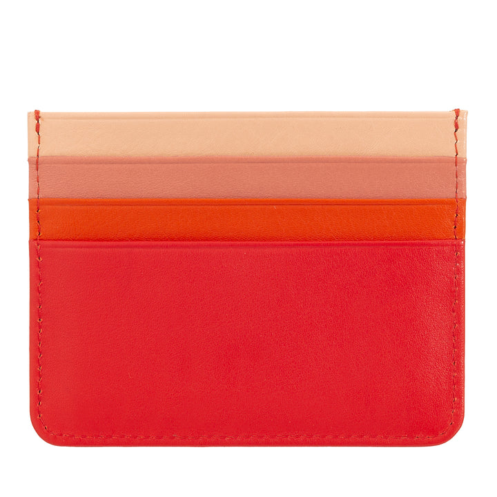 Colorful Nappa leather credit card holder with 6 pockets DUDU