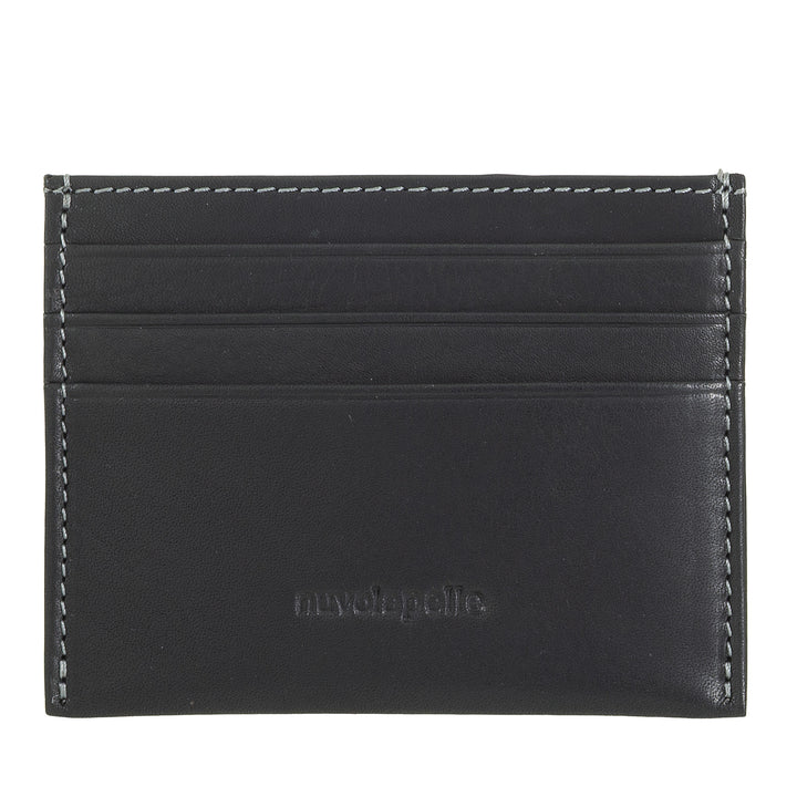 Nuvola Pelle Petit porte-cartes en cuir – Porte-cartes fin pour homme et femme, poche fine avec poches pour cartes et cartes de visite dans un design compact