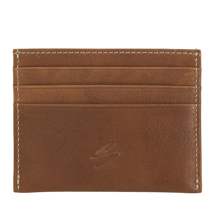 Nuvola Pelle Petit porte-cartes en cuir – Porte-cartes fin pour homme et femme, poche fine avec poches pour cartes et cartes de visite dans un design compact