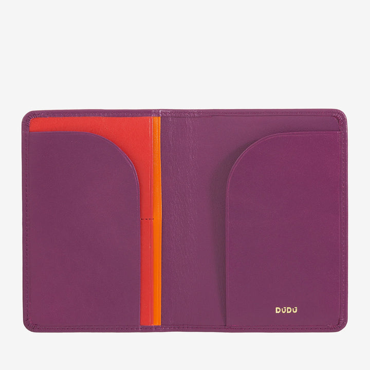 DUDU lederen reispaspoorthouder met RFID-bescherming en creditcardhouder