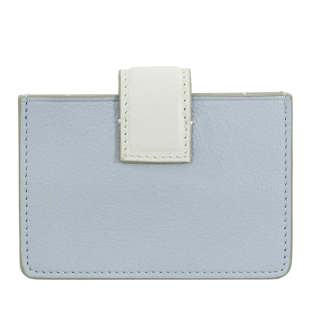 DUDU Porte-Cartes Femme en Cuir Accordéon - Porte-Cartes de Crédit Compact, Multi-Cartes et Fermeture à Boutons - Porte-Cartes élégant pour Sac