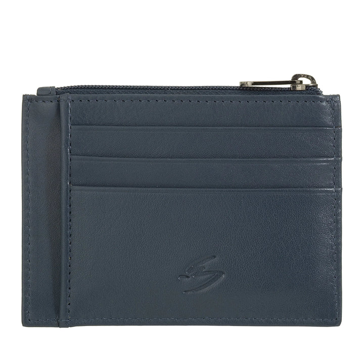 Nuvola Pelle Sleeve Wallet Pocket Kreditkartenetui aus Leder – Schlanke Herren-Geldbörse mit Reißverschluss