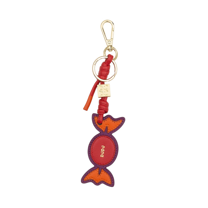 DUDU Candy Leder-Schlüsselanhänger mit Karabiner – Leder-Schlüsselanhänger für Schlüssel, Tasche oder Rucksack, originelles und farbenfrohes Accessoire