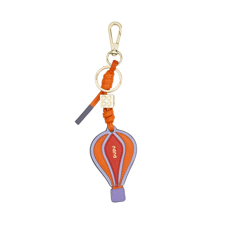 DUDU Heißluftballon-Schlüsselanhänger aus Leder mit Karabiner – Schlüsselanhänger aus Leder für Schlüssel, Tasche oder Rucksack, originelles und farbenfrohes Accessoire