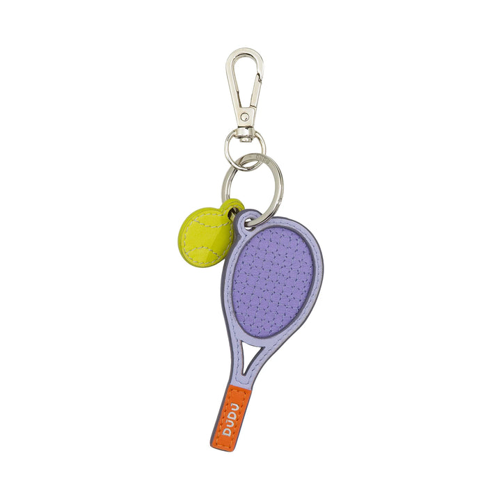 DUDU Tennisschläger-Schlüsselanhänger aus Leder mit Karabiner – Tennis-Sport-Schlüsselanhänger für Schlüssel, Tasche oder Rucksack