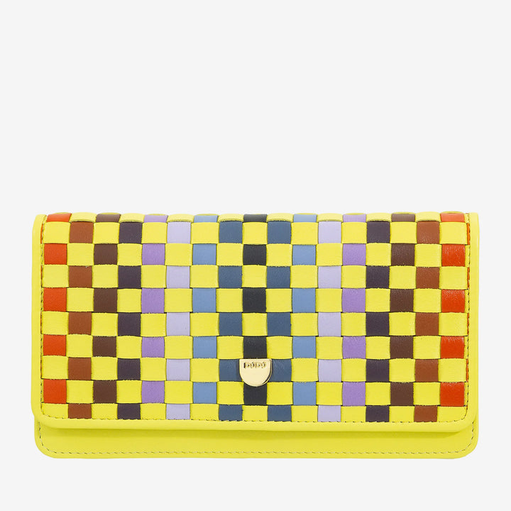 DUDU Portefeuille Tressé pour Femme en Cuir Véritable - Porte-Monnaie avec Fermeture Éclair, Porte-Cartes et Compartiments, Design Artisanal Élégant