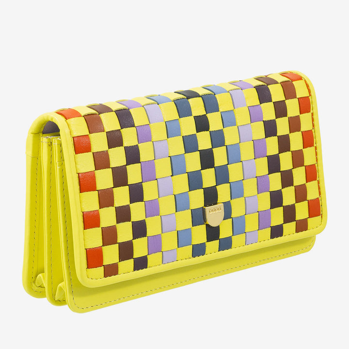 DUDU Portefeuille Tressé pour Femme en Cuir Véritable - Porte-Monnaie avec Fermeture Éclair, Porte-Cartes et Compartiments, Design Artisanal Élégant