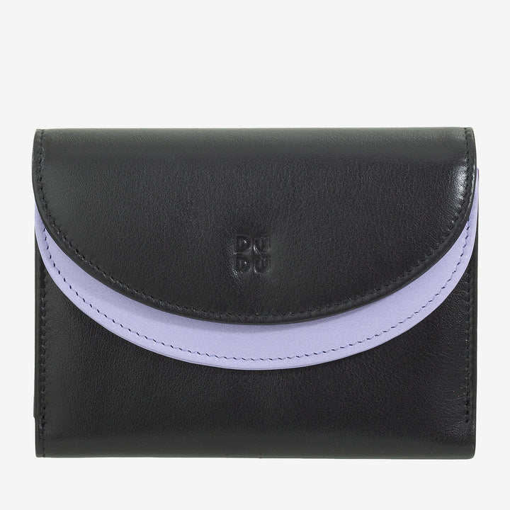 DUDU Damen-Geldbörse aus echtem Leder, RFID-Geldbörse mit Münzfach, bunte Geldbörse mit doppelter Klappe, Kreditkartenetui, Banknotenhalter
