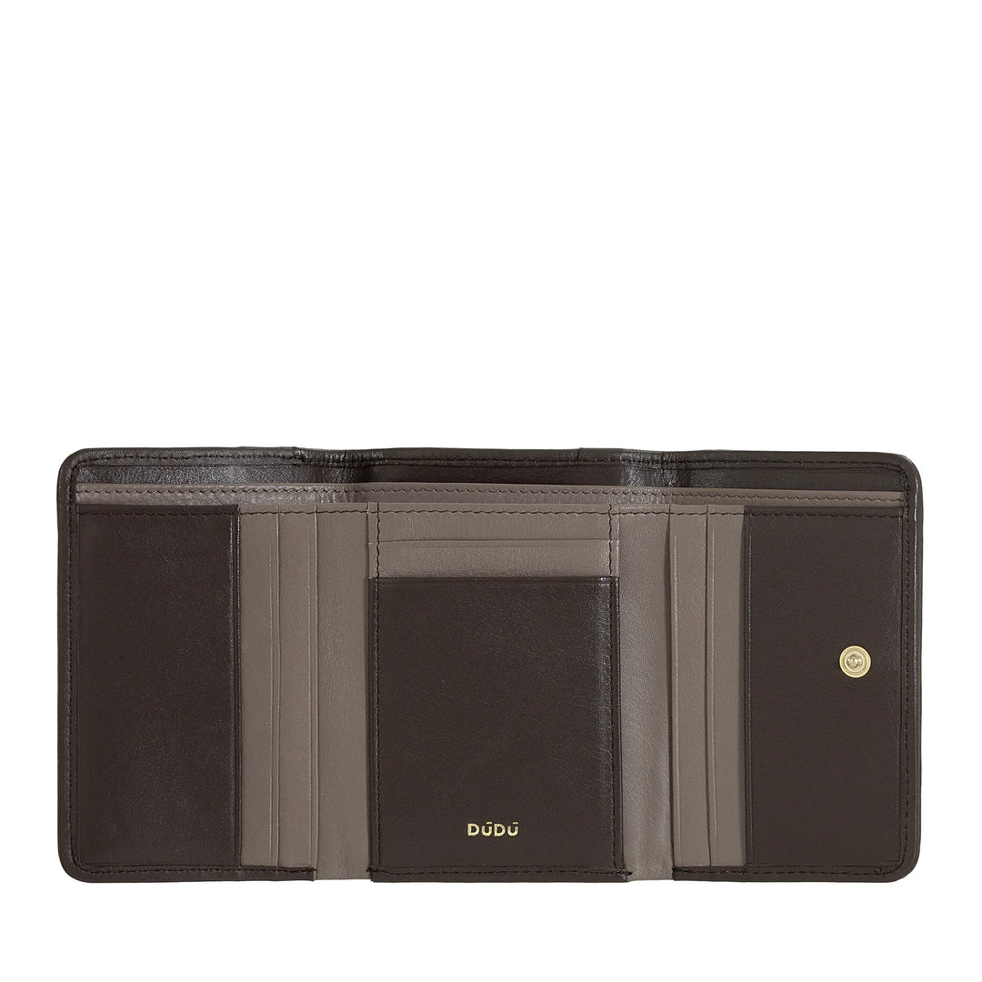 DUDU Portefeuille Femme en Cuir Tressé - Portefeuille Compact avec Porte-Monnaie Zippé, Porte-Billets élégant, Porte-Cartes