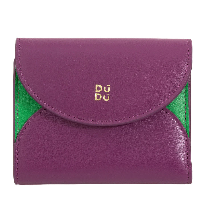 DUDU Kleine, kompakte Damen-Geldbörse aus Leder mit Kartenhalter und Münzfach – elegante und geräumige Damen-Geldbörsen aus echtem Leder