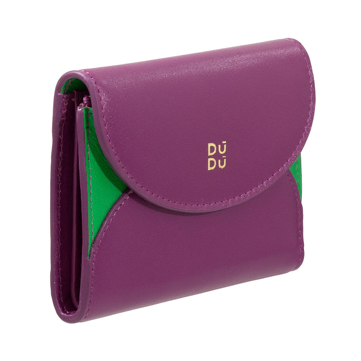 DUDU Kleine, kompakte Damen-Geldbörse aus Leder mit Kartenhalter und Münzfach – elegante und geräumige Damen-Geldbörsen aus echtem Leder