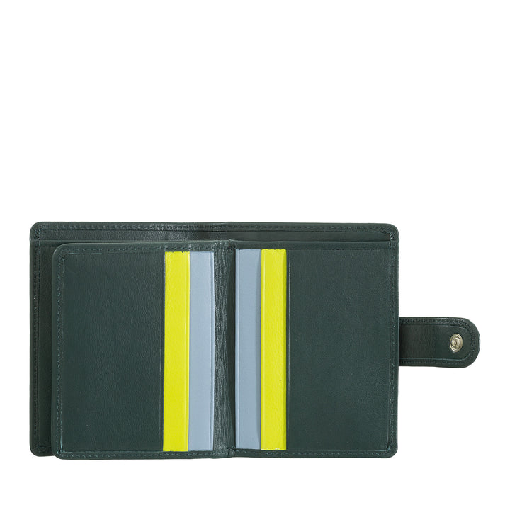 DUDU Damen-Geldbörse aus echtem Leder, kleiner RFID-Leder-Kartenhalter mit Reißverschluss, Münzgeldbörse, Banknoten, Außenverschluss
