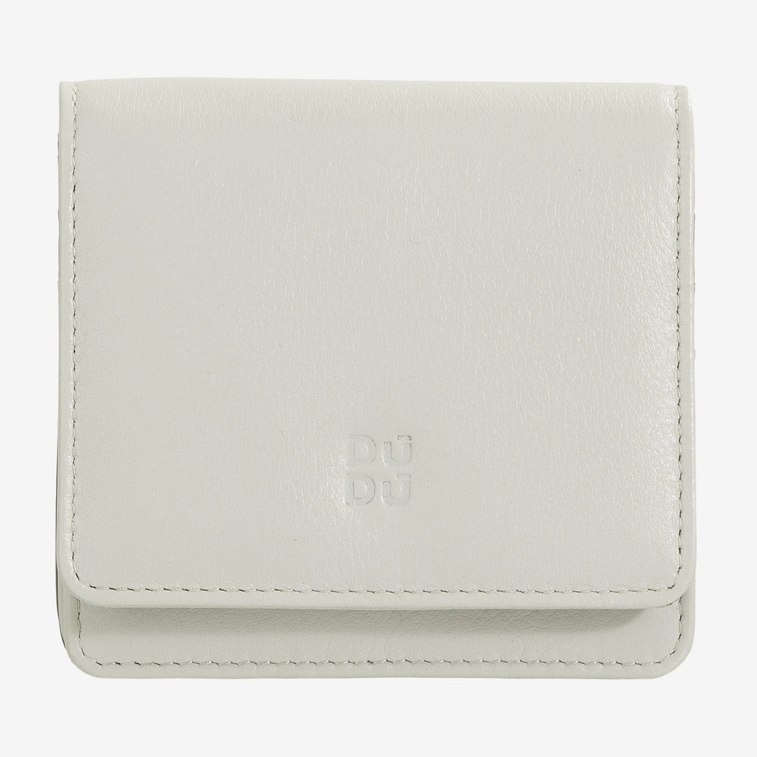 DUDU Kleine, ultrakompakte, farbenfrohe Damenbrieftasche aus Leder mit RFID-Schutz, Innenreißverschluss und 8 Kartenfächern