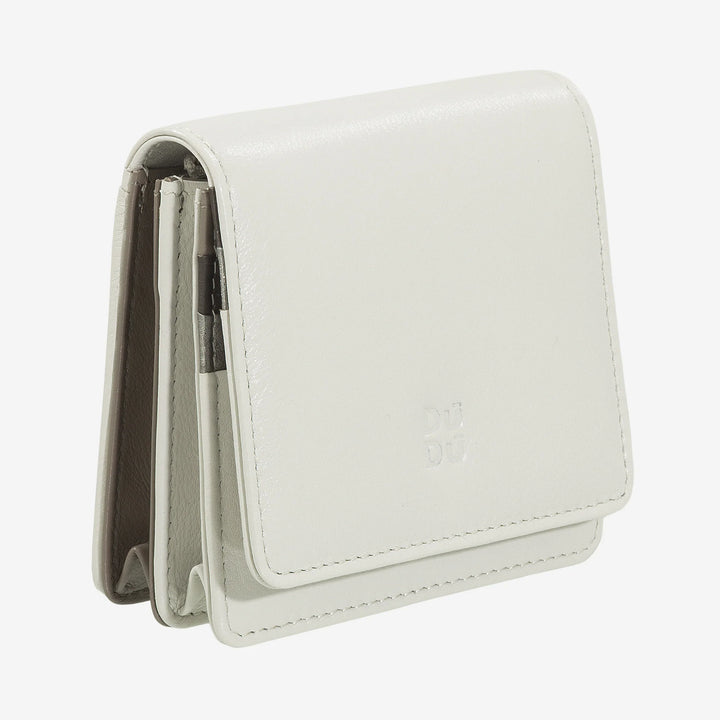 DUDU Kleine, ultrakompakte, farbenfrohe Damenbrieftasche aus Leder mit RFID-Schutz, Innenreißverschluss und 8 Kartenfächern