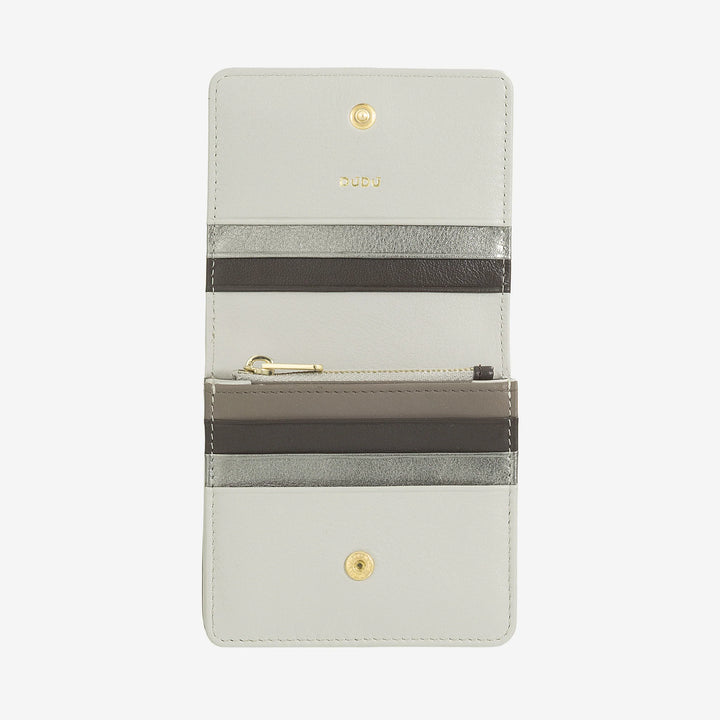 DUDU Kleine, ultrakompakte, farbenfrohe Damenbrieftasche aus Leder mit RFID-Schutz, Innenreißverschluss und 8 Kartenfächern