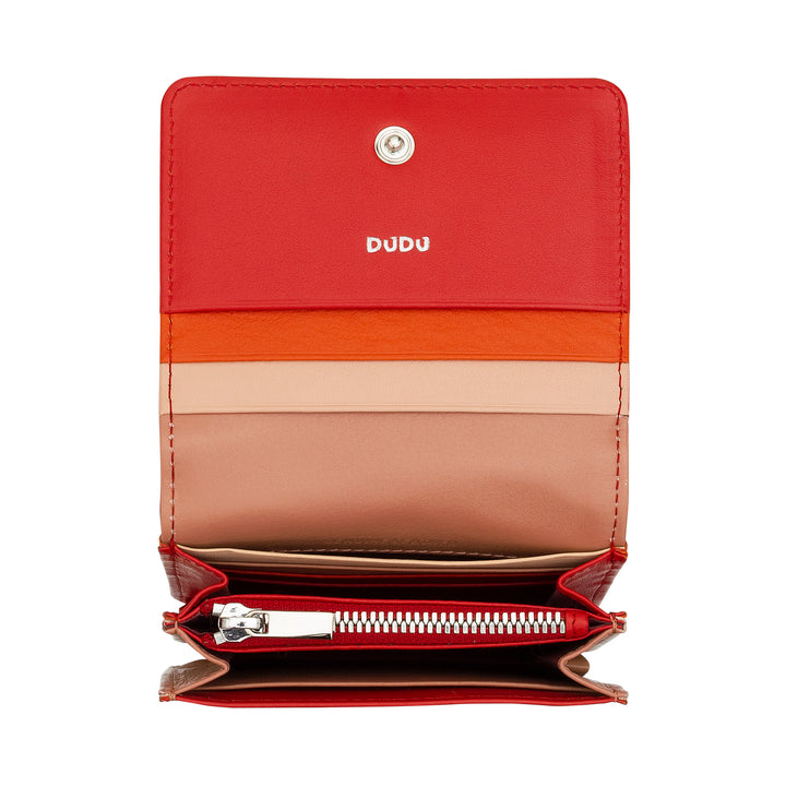 DUDU Small Ultra Compact Colorful RFID Shielded Leather Women&