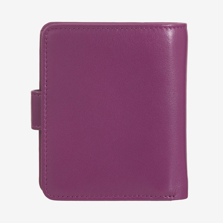 DUDU Kleine Damen-Geldbörse aus Leder mit Reißverschluss, Münzbörse, kompakte Geldbörse mit Knopfverschluss, Geldscheinhalter, Kartenhalter und RFID-Schutz