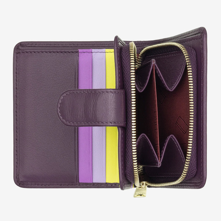 DUDU Petit Portefeuille en Cuir pour Femme avec Porte-Monnaie à Fermeture éclair, Portefeuille Compact avec Fermeture à Bouton, Porte-Billets, Porte-Cartes et Protection RFID