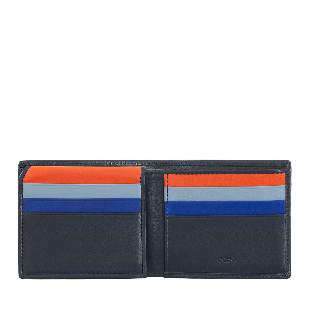 DuDu Portefeuille petit homme RFID en cuir multicolore Porte-cartes