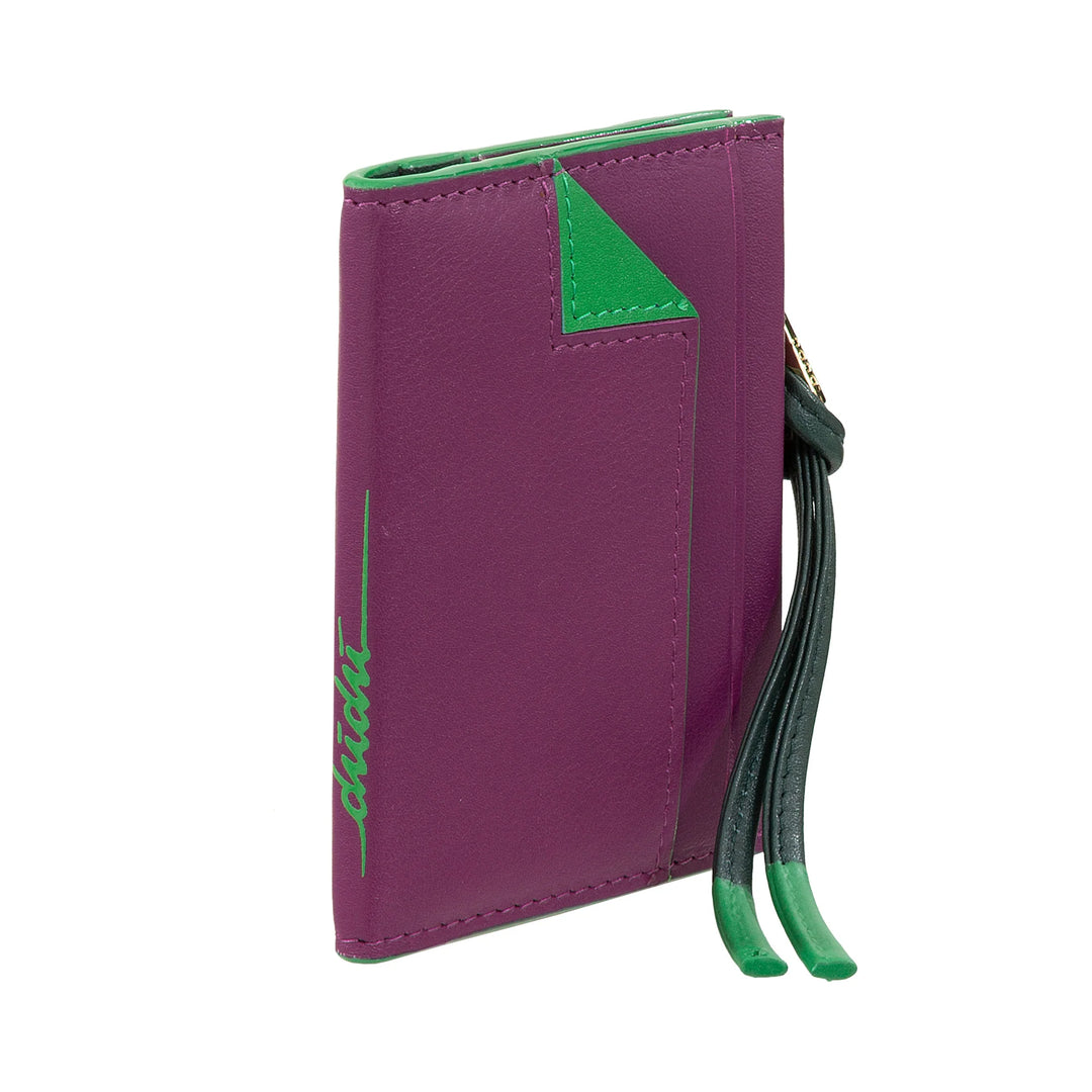 DUDU Petit Porte-Cartes en Cuir pour Femme - Porte-Cartes Compact et Fin avec Fermeture éclair pour pièces de Monnaie, Compartiments pour Cartes, Documents, Convient aux Petits Sacs