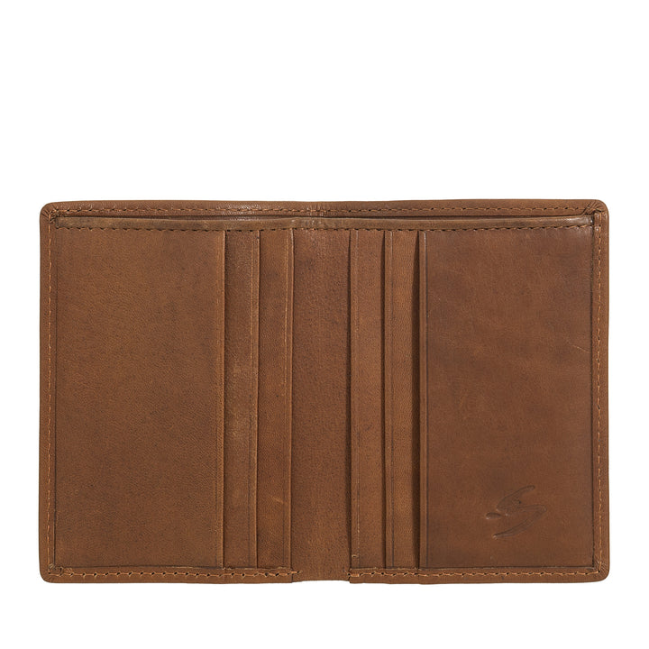 Nuvola Pelle kleine lederen herenportemonnee - compacte en elegante kaarthouder, vakken voor documenten en bankbiljetten, slank zakontwerp