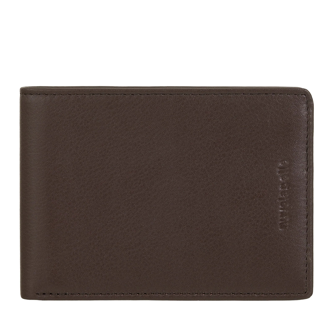 Nuvola Pelle Compact Slim Herren-Geldbörse aus echtem Leder – Geldscheinhalter und 6 Steckfächer für Karten und Dokumente