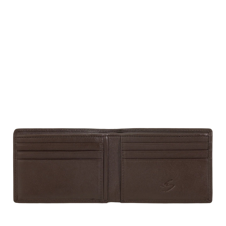 Nuvola Pelle Compact Slim Herren-Geldbörse aus echtem Leder – Geldscheinhalter und 6 Steckfächer für Karten und Dokumente