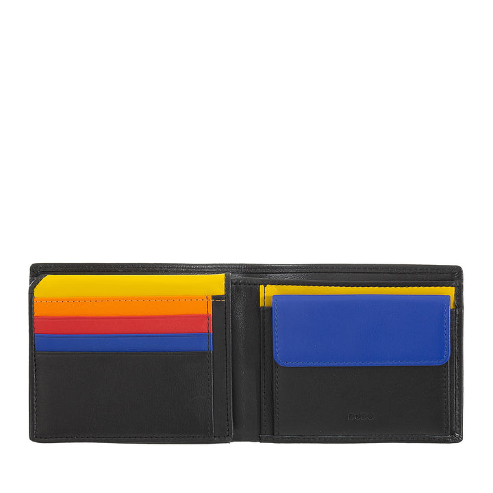 Dudu mehrfarbiger Leder mehrfarbiger Brieftasche signierter RFID -Mann