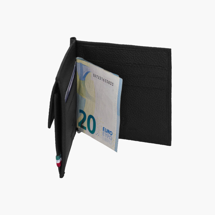 Aeronautica Militare Leren portemonnee met geldclip FLAG AM110-BL