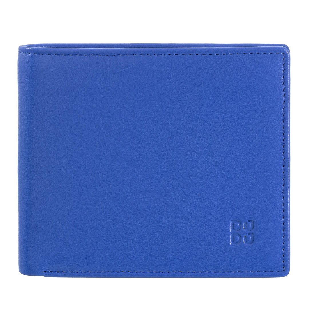 DUDU Kleine RFID-Herrenbrieftasche aus Leder mit Münzfach