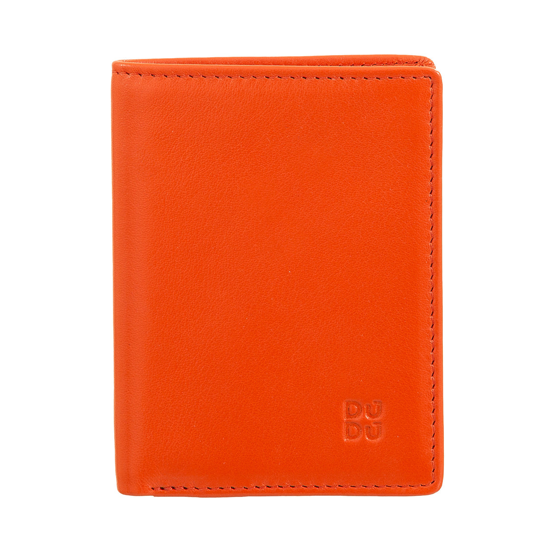 DUDU Men's Leather Wallet, Slim Men's Wallet with Credit Card Holder, Cash Banknote Holder, Small and Compact, with RFID Protection