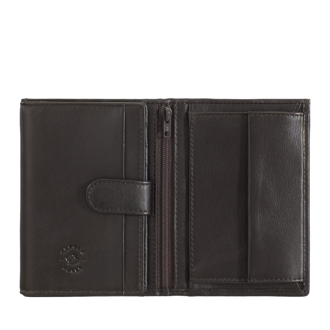 Cloud Leather Vertical Wallet Men's Nappa Leather with Coin Wallet and Credit Card Holder