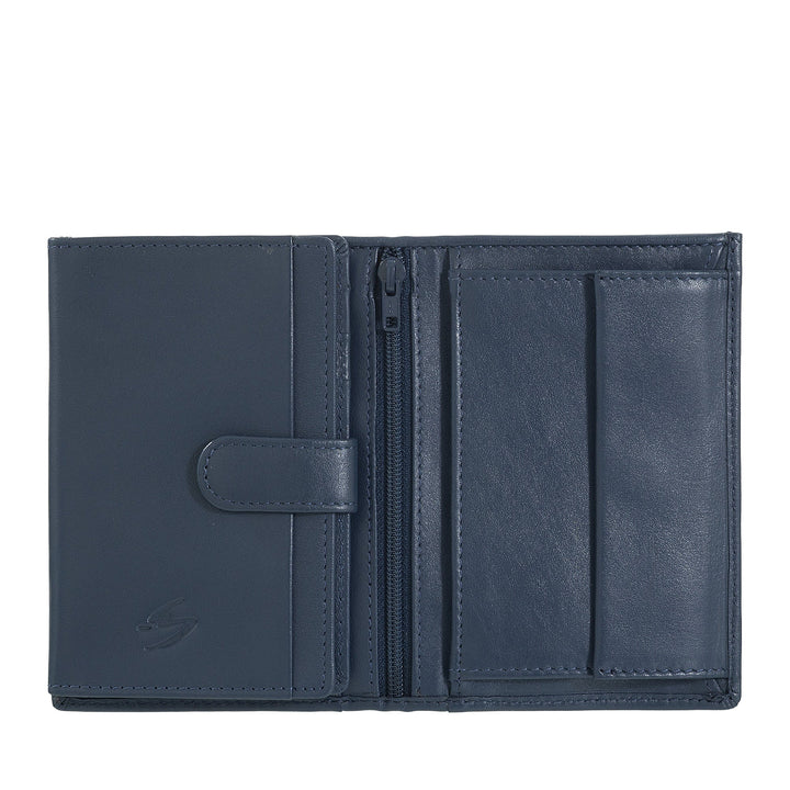 Portefeuille vertical pour homme Nuvola Pelle en cuir Nappa - Portefeuille avec porte-monnaie, fente pour cartes et poches transparentes
