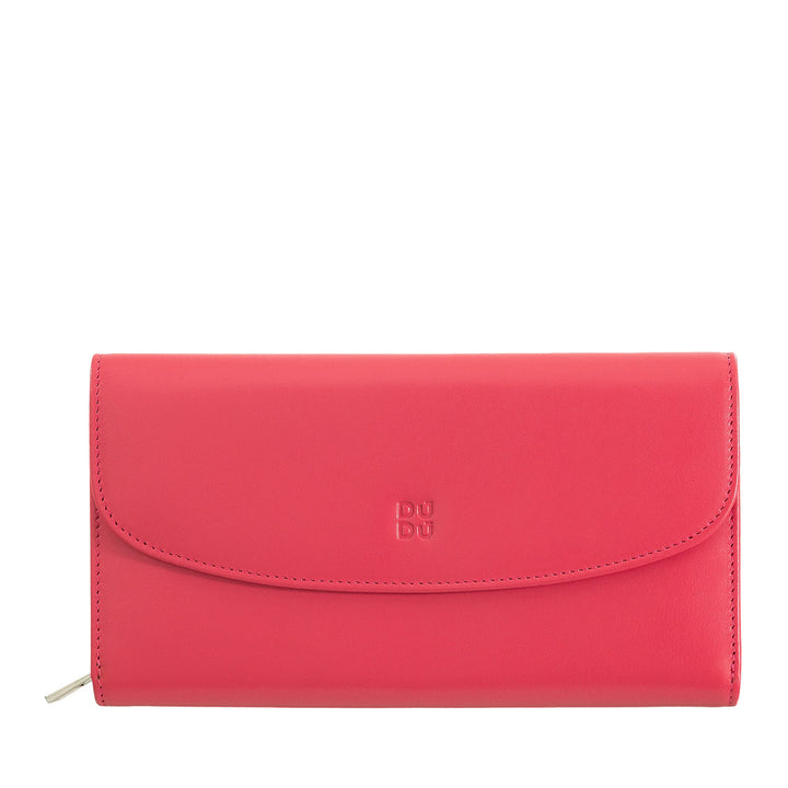 DUDU Grand portefeuille pour femme en cuir véritable, blindé RFID, portefeuilles avec porte-monnaie à fermeture éclair, plusieurs compartiments