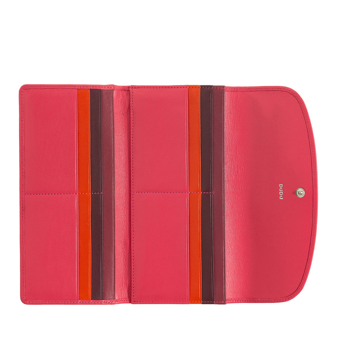 DUDU Grand portefeuille pour femme en cuir véritable, blindé RFID, portefeuilles avec porte-monnaie à fermeture éclair, plusieurs compartiments