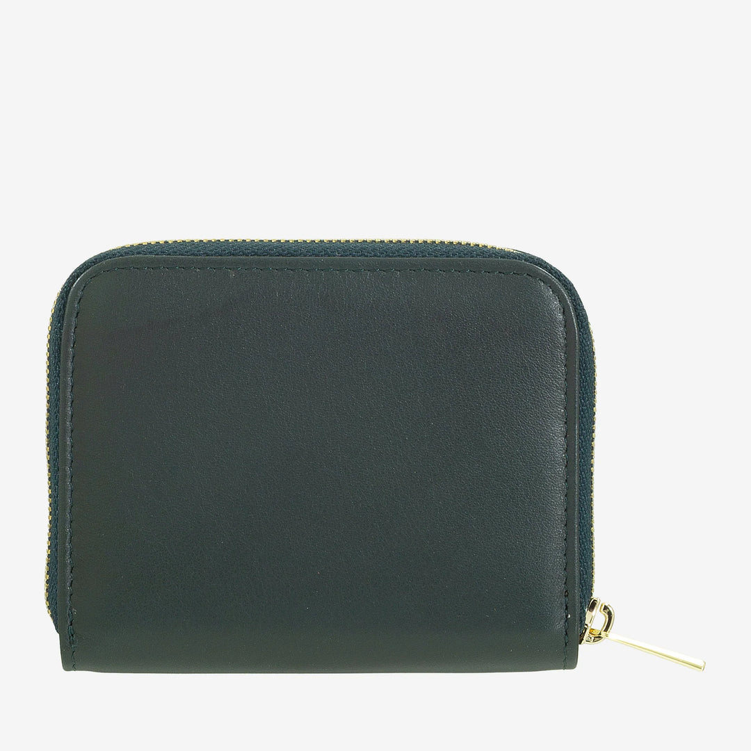 DUDU kleine portemonnee voor heren en dames van gekleurd leer met ritssluiting, kaartvakken, compacte portemonnee