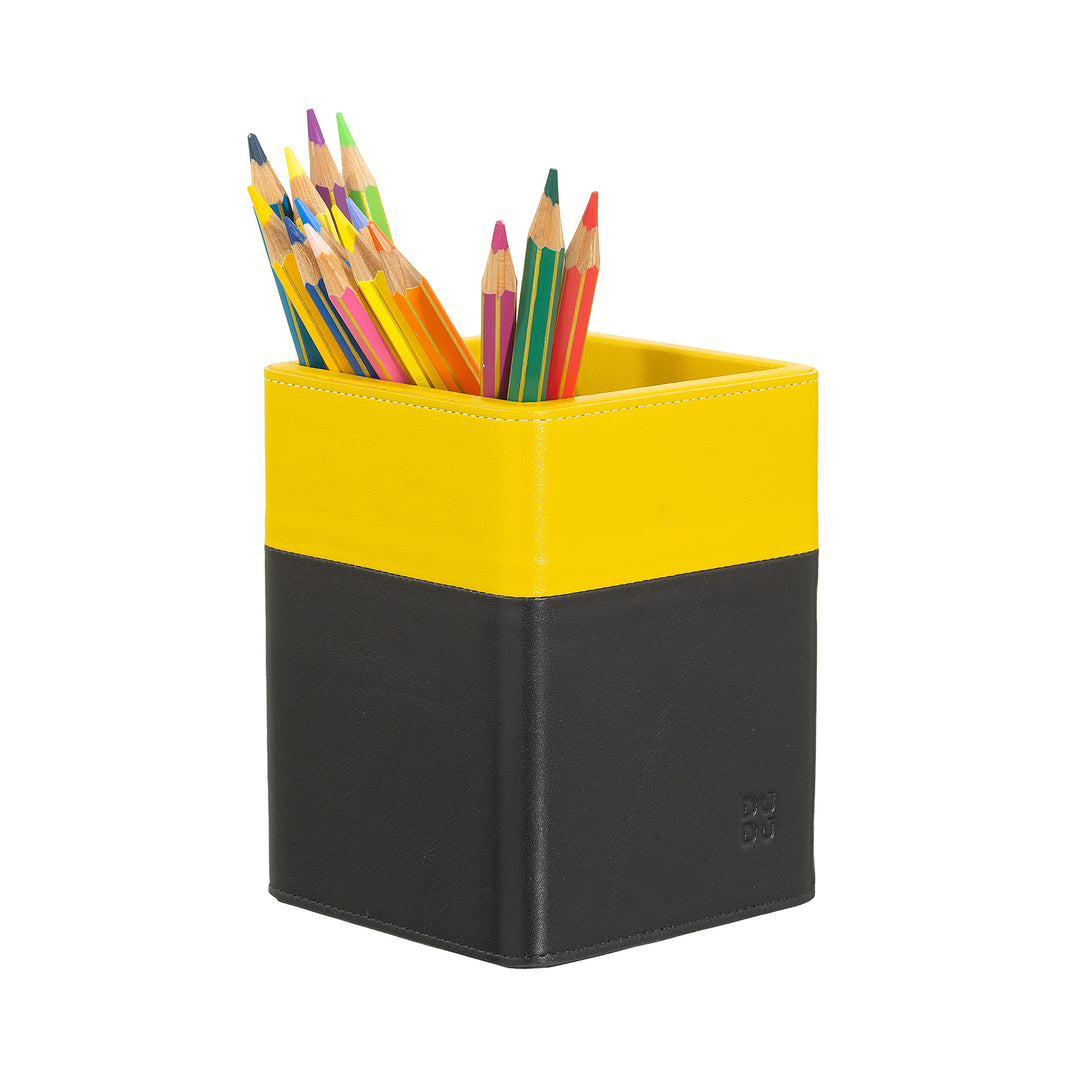 DUDU Designer-Stifthalter aus Leder für den Schreibtisch, Stifthalter für Bürotisch, bunter Stiftehalter