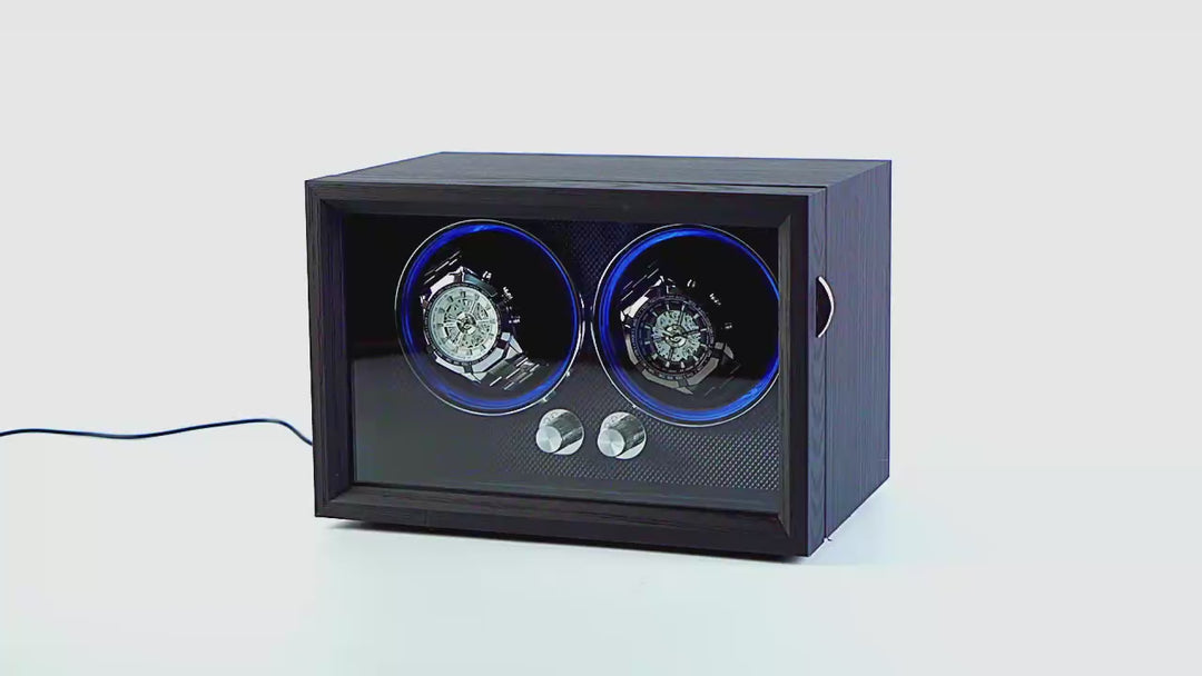 Capodagli box with rotor for 4 black XB4 watches
