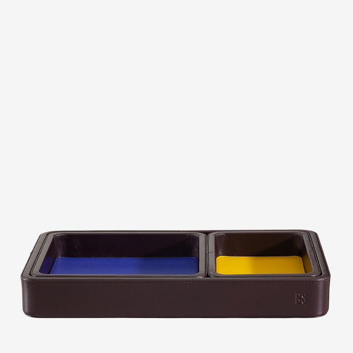 DUDU Lot de 3 plateaux de poche en cuir, plateau de rangement de table, bureau à domicile, porte-clés, pièces de monnaie, téléphone