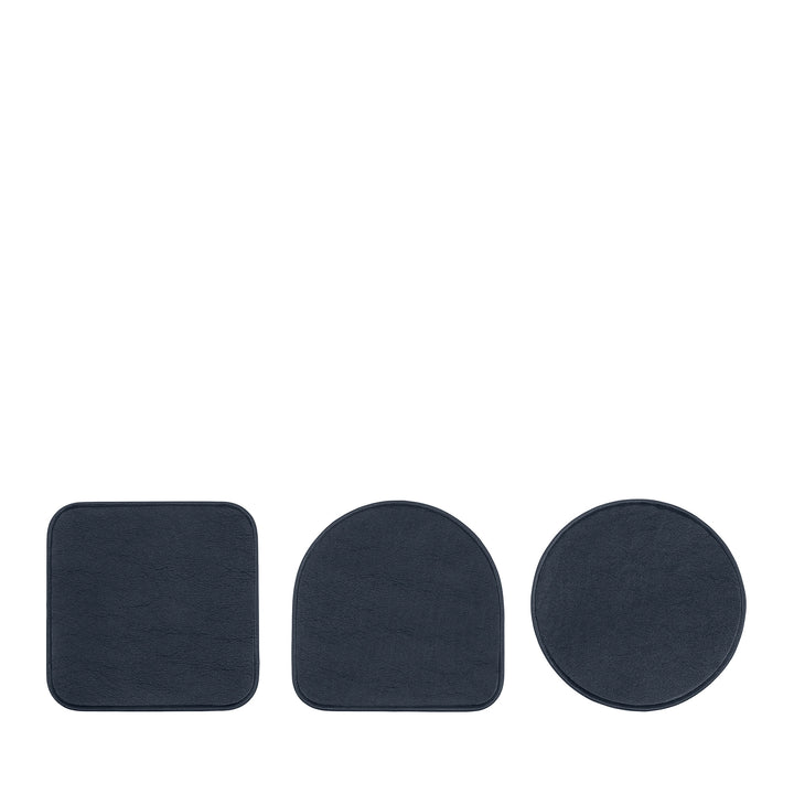 DUDU-Set mit 3 Untersetzern aus weichem farbigem Leder, doppelseitig, runde quadratische Form, 9,5 x 9,5 cm, elegantes Design