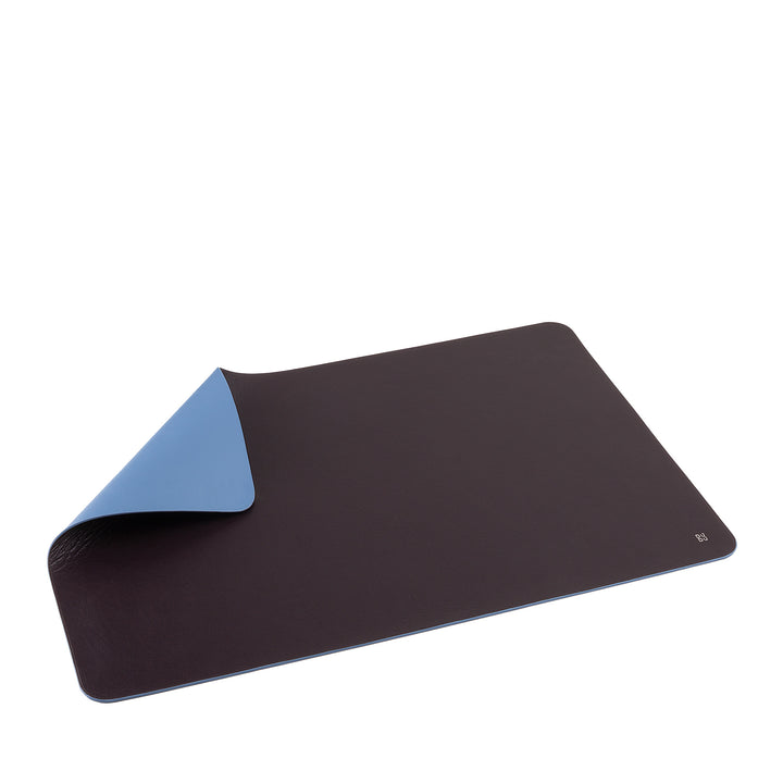 DUDU Bureau-onderlegger in tweekleurig leer CM 61x40, dubbelzijdig oprolbaar, zacht antislip zonder naden