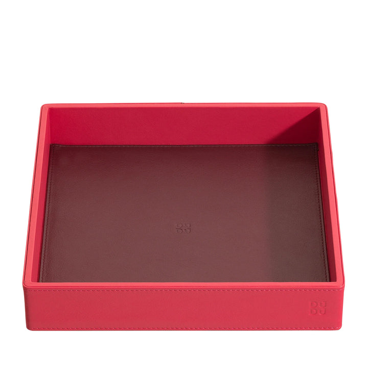 DUDU Designer-Taschentablett aus farbigem Leder für den Eingangsbereich mit Geschenkbox