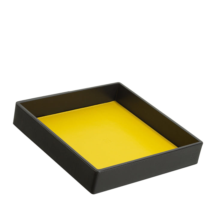 DUDU Designer-Taschentablett aus farbigem Leder für den Eingangsbereich mit Geschenkbox