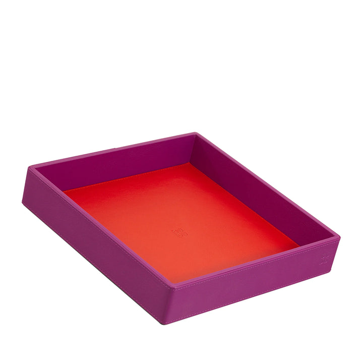 DUDU Designer-Taschentablett aus farbigem Leder für den Eingangsbereich mit Geschenkbox