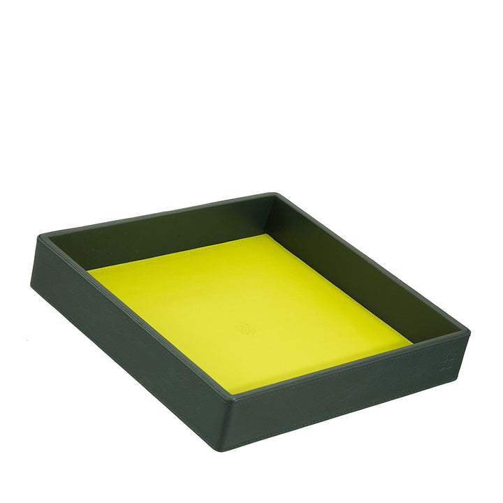 DUDU Designer-Taschentablett aus farbigem Leder für den Eingangsbereich mit Geschenkbox
