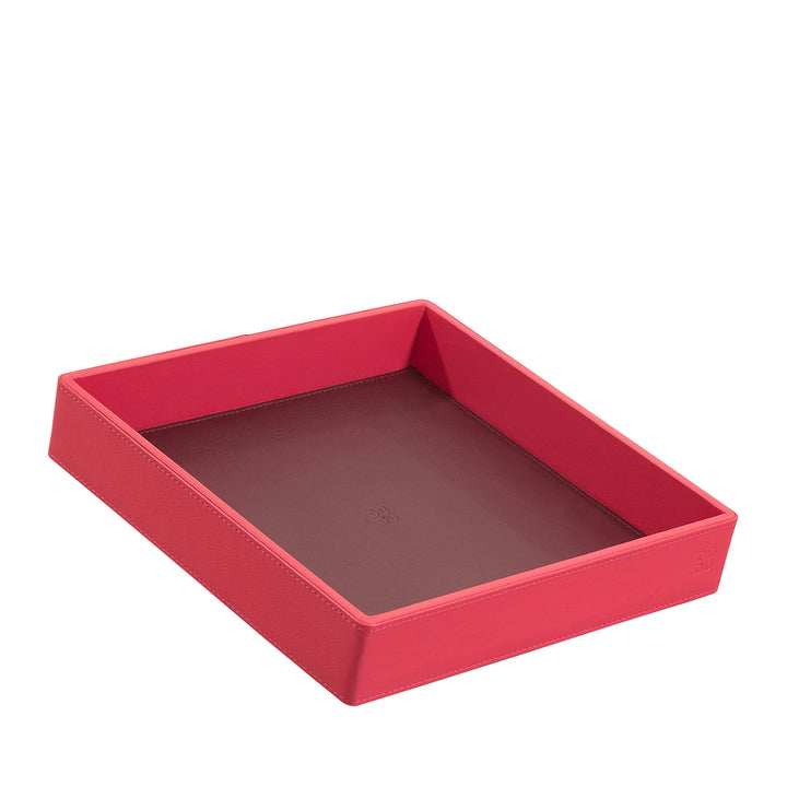 DUDU Designer-Taschentablett aus farbigem Leder für den Eingangsbereich mit Geschenkbox