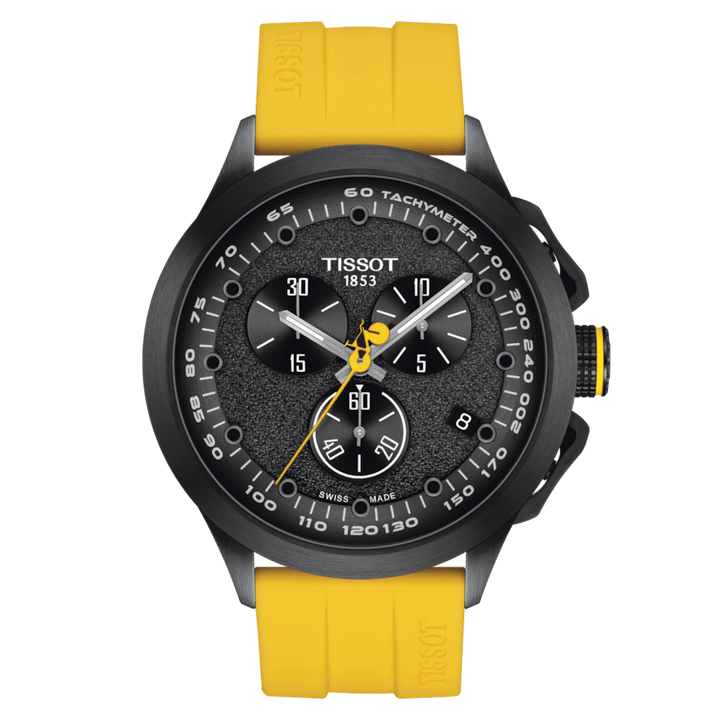 Tissot orologio T-Race Cycling Tour De France 2023 45mm nero quarzo acciaio finitura PVD nero T135.417.37.051.05 - Capodagli 1937