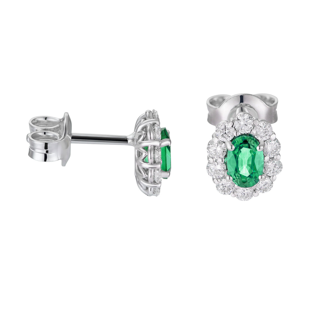 Golay 4x5 oval emerald and diamond earrings OCL041DISM-26111110328
