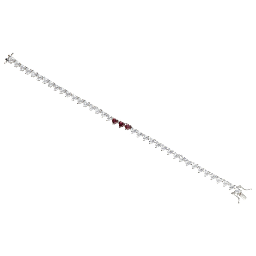 Nihama br ag925 edelsteen swarovski wit en rood NB7440A4RED00
